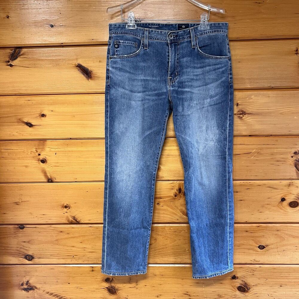 AG Adriano Goldschmied Jeans The Graduate Tailored Leg Mens Sz 34x34 Medium Wash